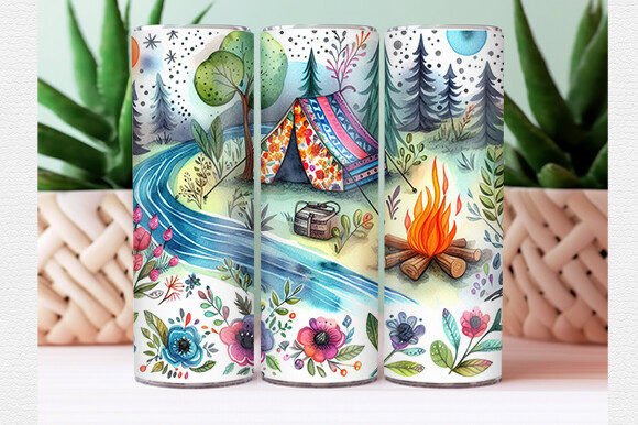 Download Summer Camping Tumbler Wrap - Camping tumbler wrap Collection