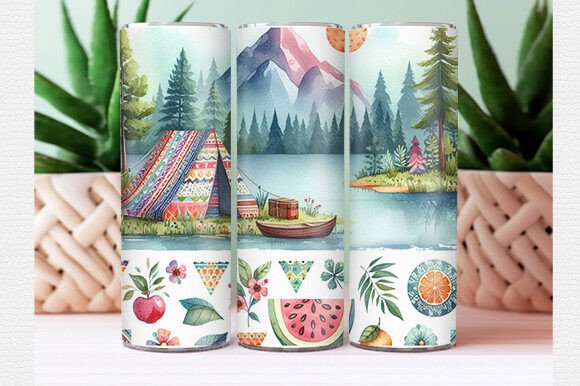 Download Summer Camping Tumbler Wrap - Camping tumbler wrap Collection