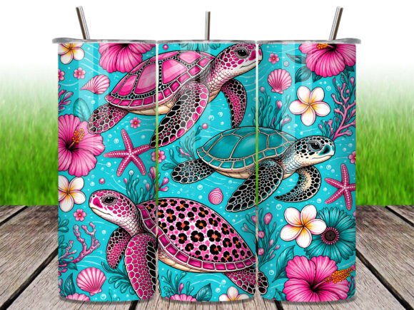 Download Pink Leopard Print Sea Turtle Tumbler - Sea turtle tumbler Collection