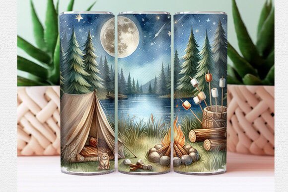Download Summer Camping Tumbler Wrap - Premium Resources