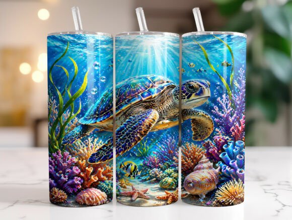 Download Sea Turtle Tumbler Wrap PNG Sublimation - Sea turtle tumbler Collection