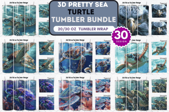 Download 3D Pretty Sea Turtle Tumbler Wrap Bundle - Sea turtle tumbler Collection