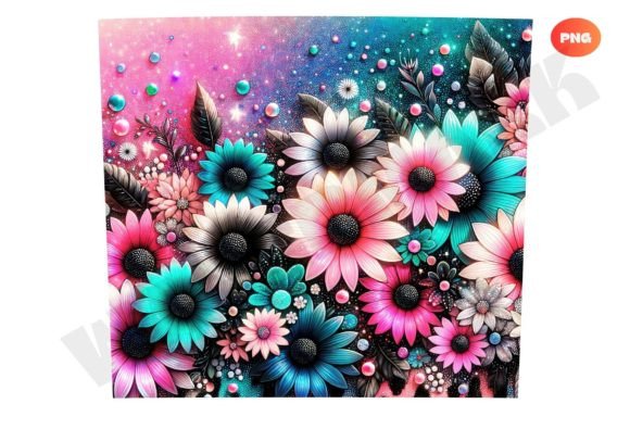 Download Sunflowers Tumbler Designs Png, Glitter - Tumbler designs Collection