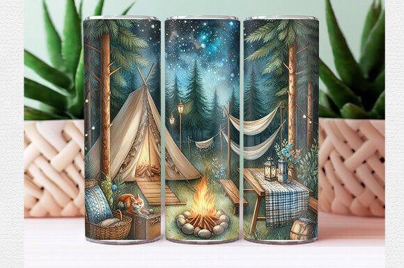 Download Summer Camping Tumbler Wrap - Premium Bundle