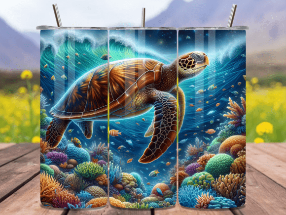 Download Ocean Sea Turtle Tumbler Wrap PNG - Sea turtle tumbler Collection