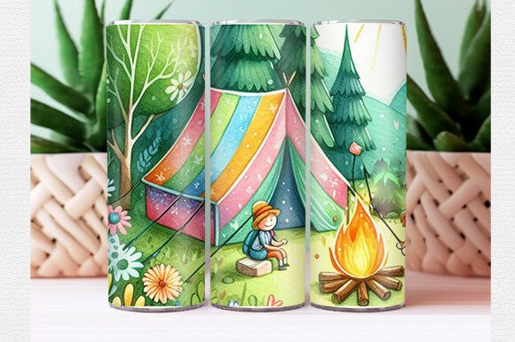 Download Summer Camping Tumbler Wrap - Camping tumbler wrap Collection