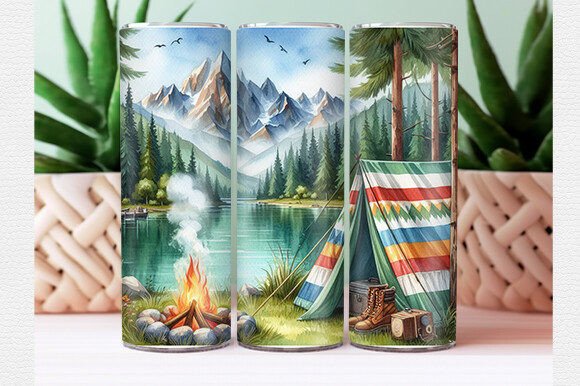 Download Summer Camping Tumbler Wrap - Premium Resources