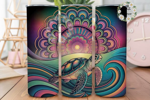 Download Psychedelic Sea Turtle Tumbler Wrap - Sea turtle tumbler Collection